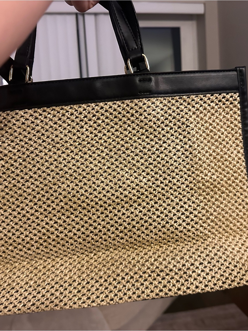 Unlisted Beige Straw Tote with Black Trim - Picture 9 of 11